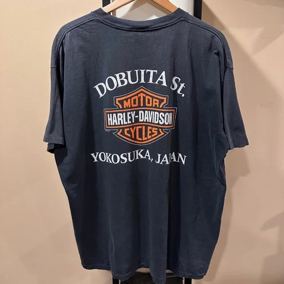 Vintage Harley Davidson 1995 Evolution Yokosuka, Japan Faded Tee